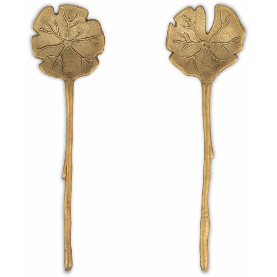 Nkuku Prakriti Salad Servers - Set of 2 - Brushed Gold