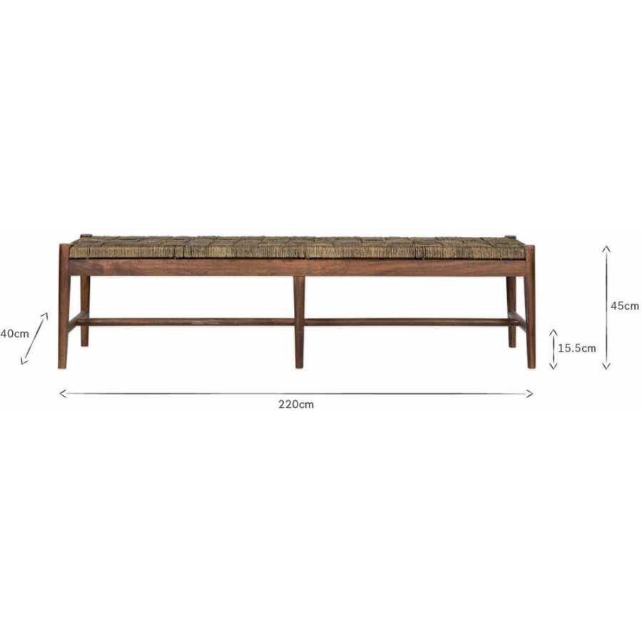 Nkuku Raunak Bench - Walnut - Large