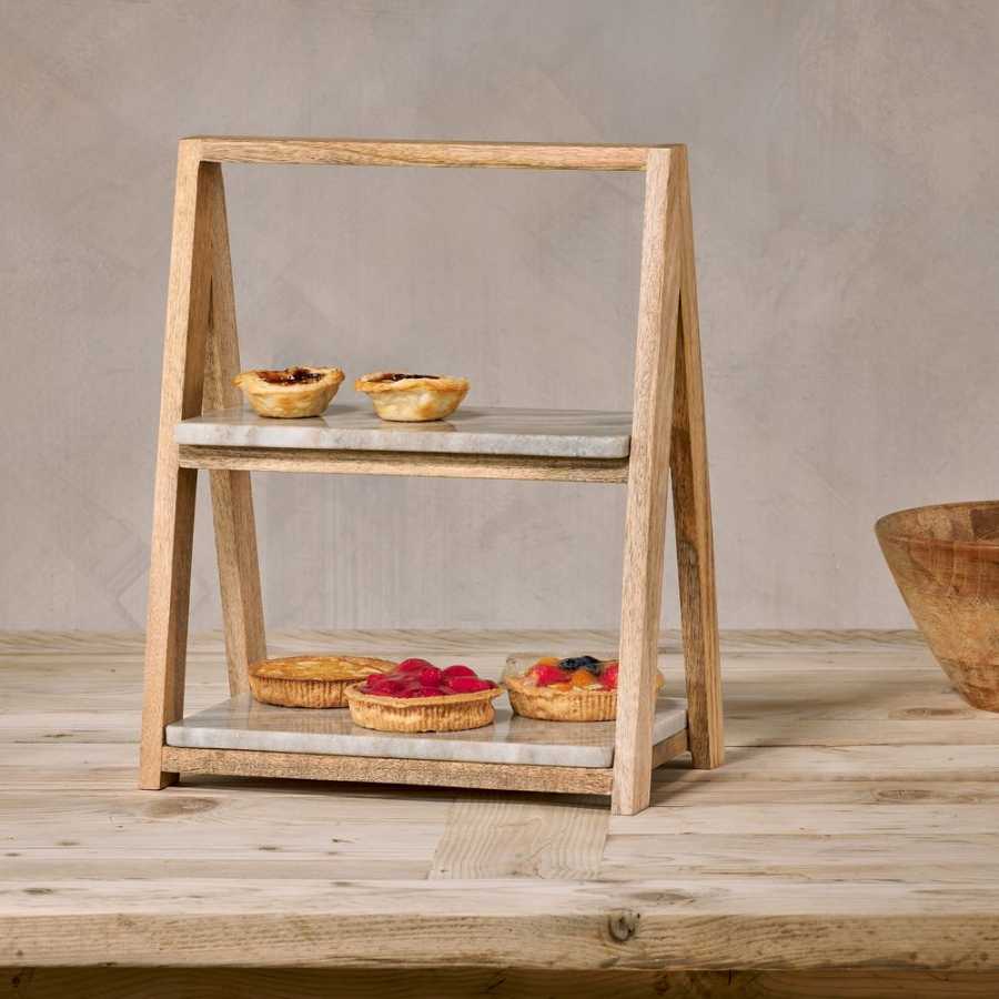 Nkuku Reyna Cake Stand - Brown Marble