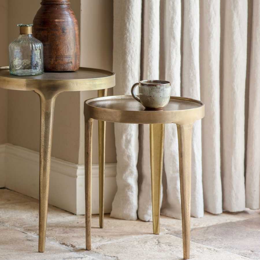 Nkuku Rohia Side Table - Brass - Small