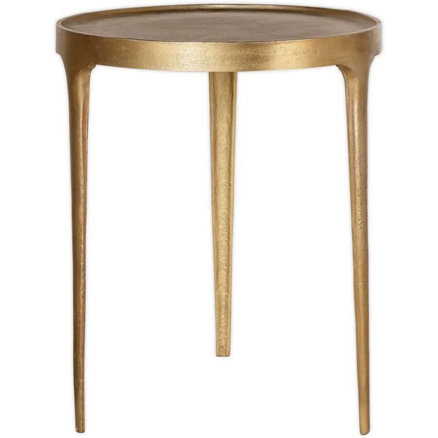 Nkuku Rohia Side Table - Brass - Large