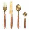 Nkuku Soni Cutlery - Set of 16 - Gold & Acacia