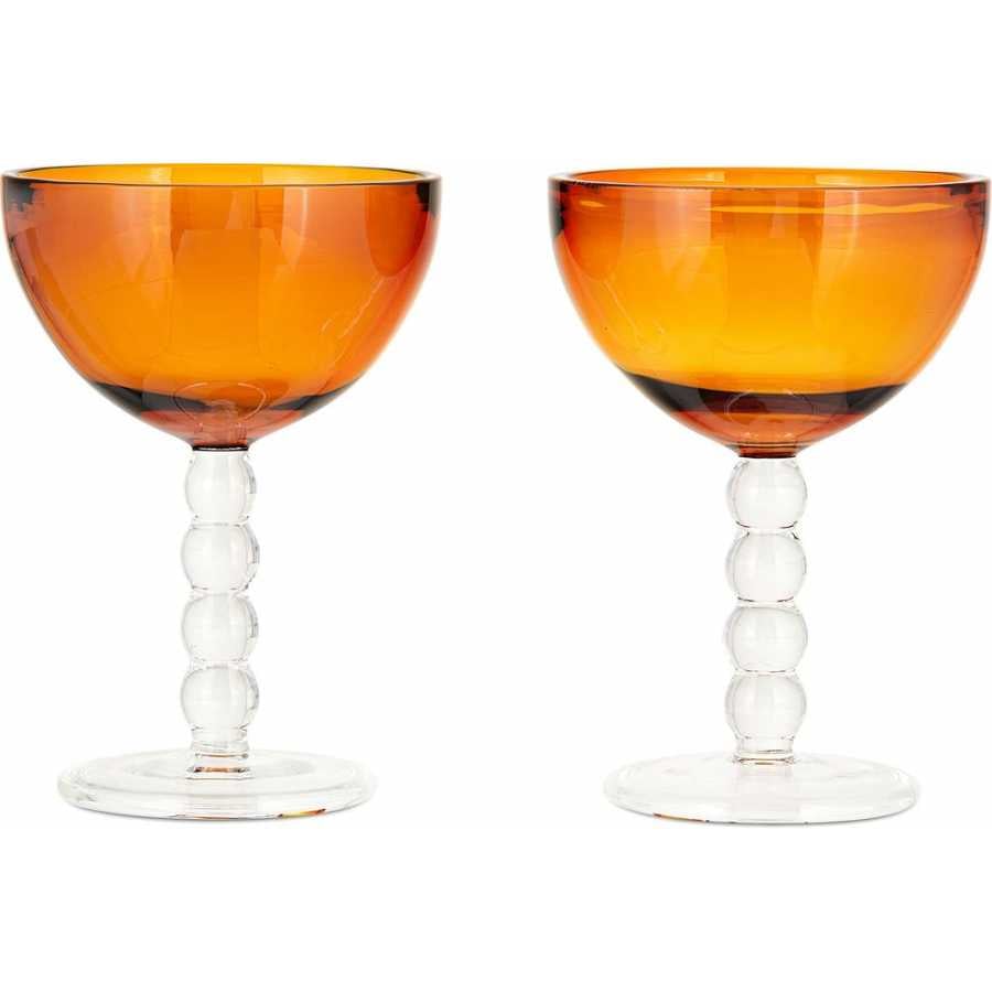 Nkuku Thimma Champagne Glasses - Set of 2 - Amber