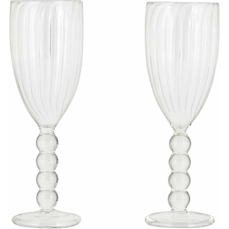 Nkuku Santosa Champagne Flutes - Set of 2 - Clear