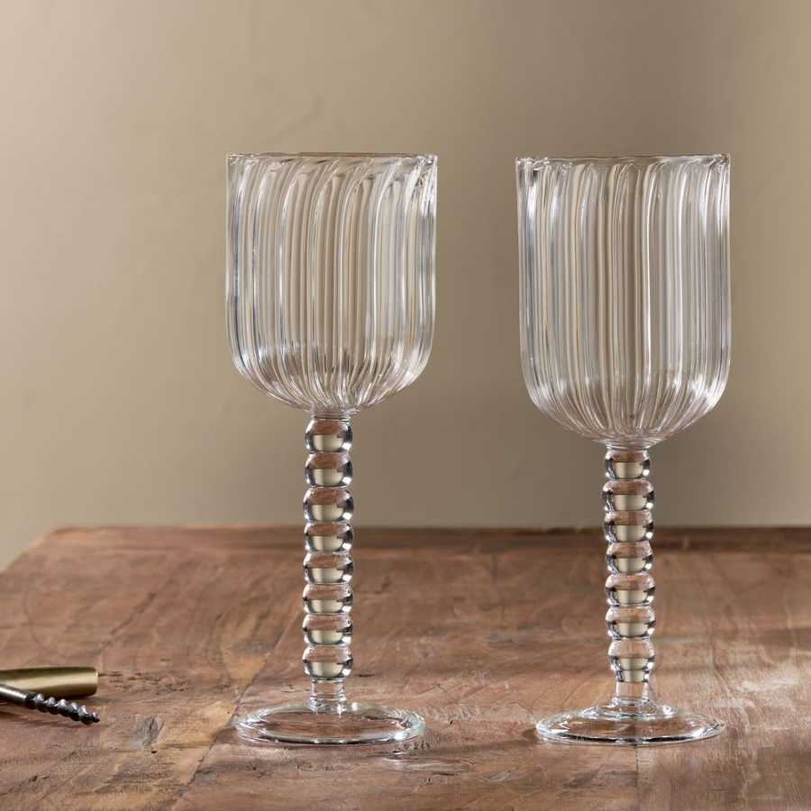 Nkuku Santosa Wine Glasses - Set of 2 - Clear