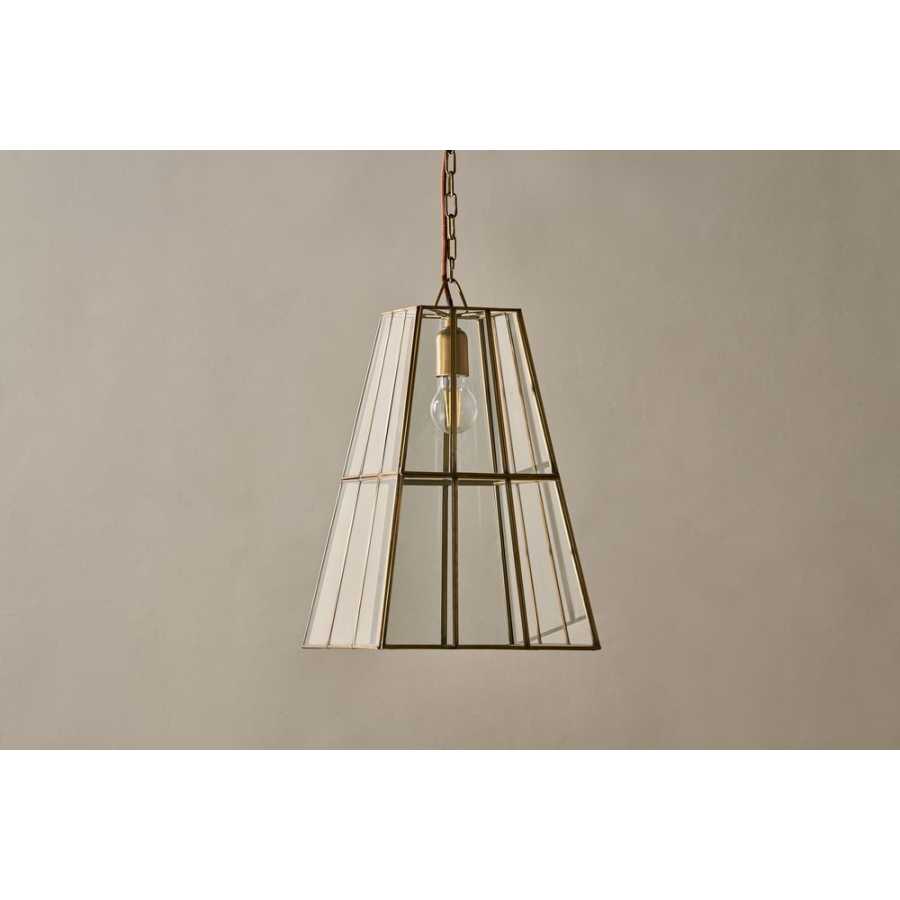 Nkuku Solan Pendant Light - Antique Brass & Clear