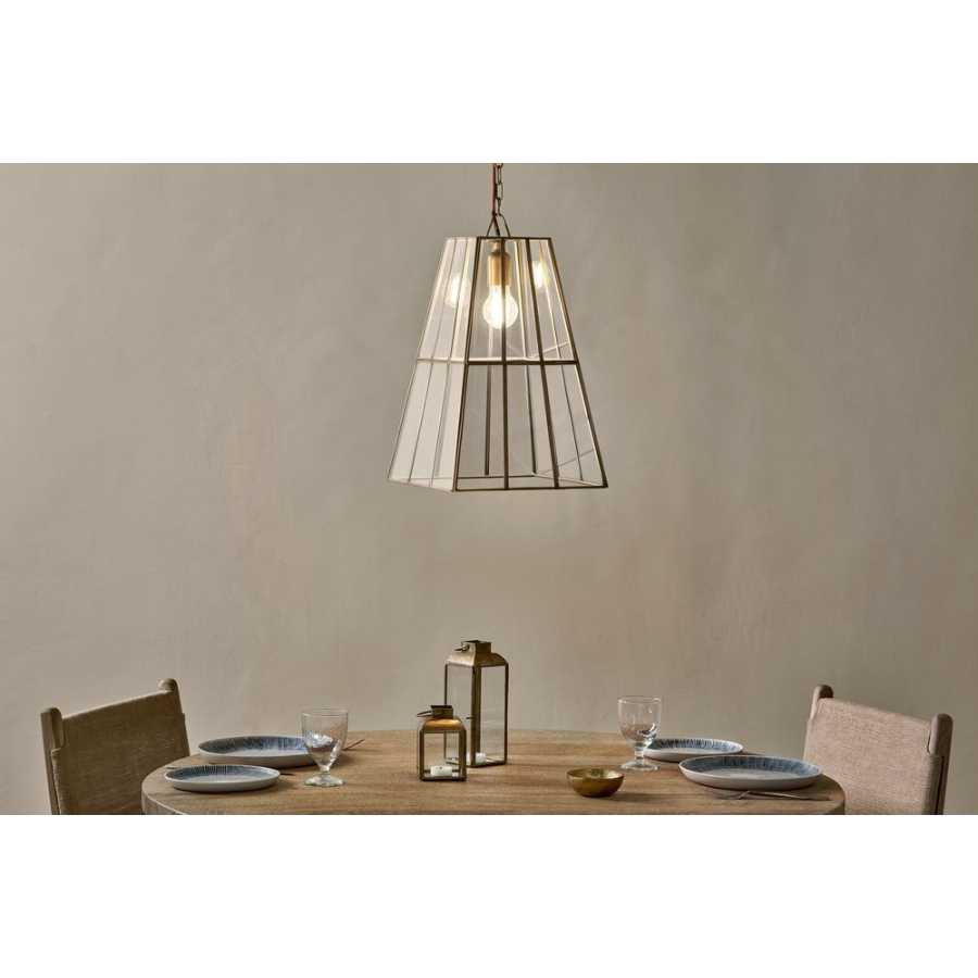 Nkuku Solan Pendant Light - Antique Brass & Clear