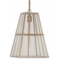 Nkuku Solan Pendant Light - Antique Brass & Clear