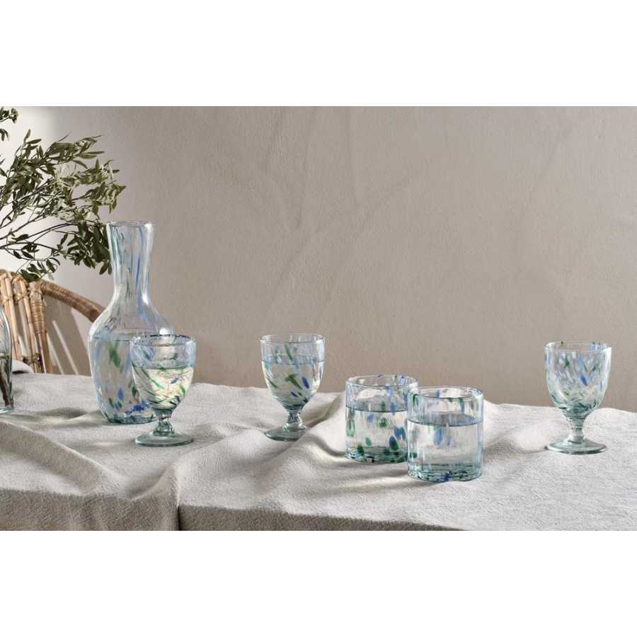 Nkuku Taja Wine Glasses - Set of 4 - Sea Blue