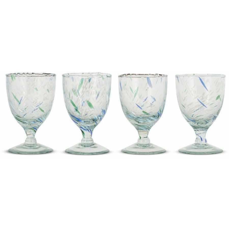 Nkuku Taja Wine Glasses - Set of 4 - Sea Blue