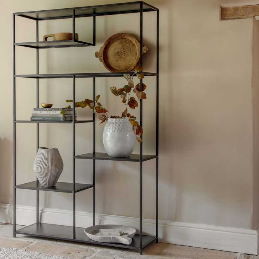 Nkuku Tanvi Wide Shelving Unit - Black