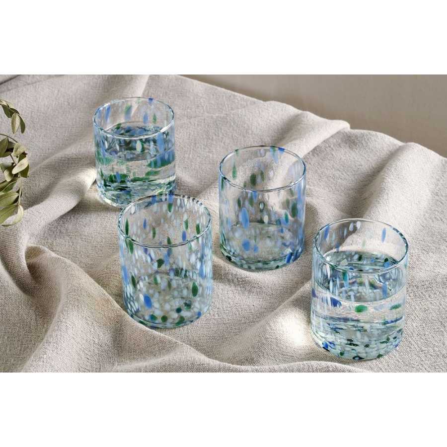 Nkuku Taja Tumbler Glasses - Set of 4 - Sea Blue