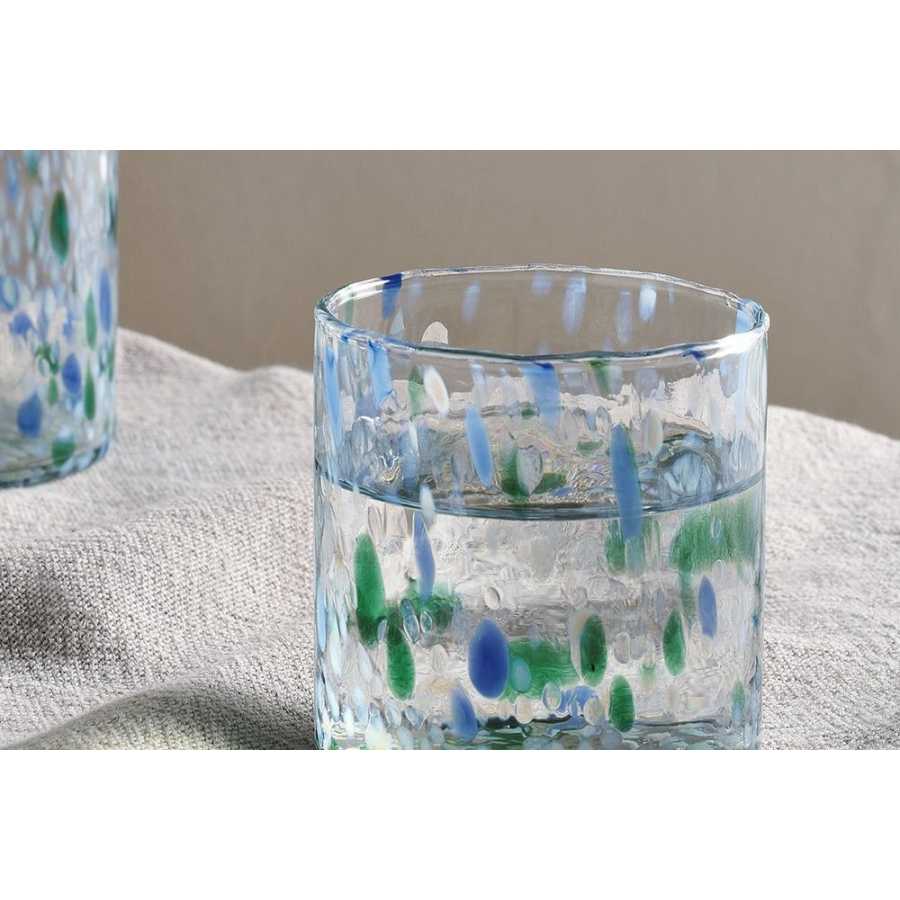 Nkuku Taja Tumbler Glasses - Set of 4 - Sea Blue