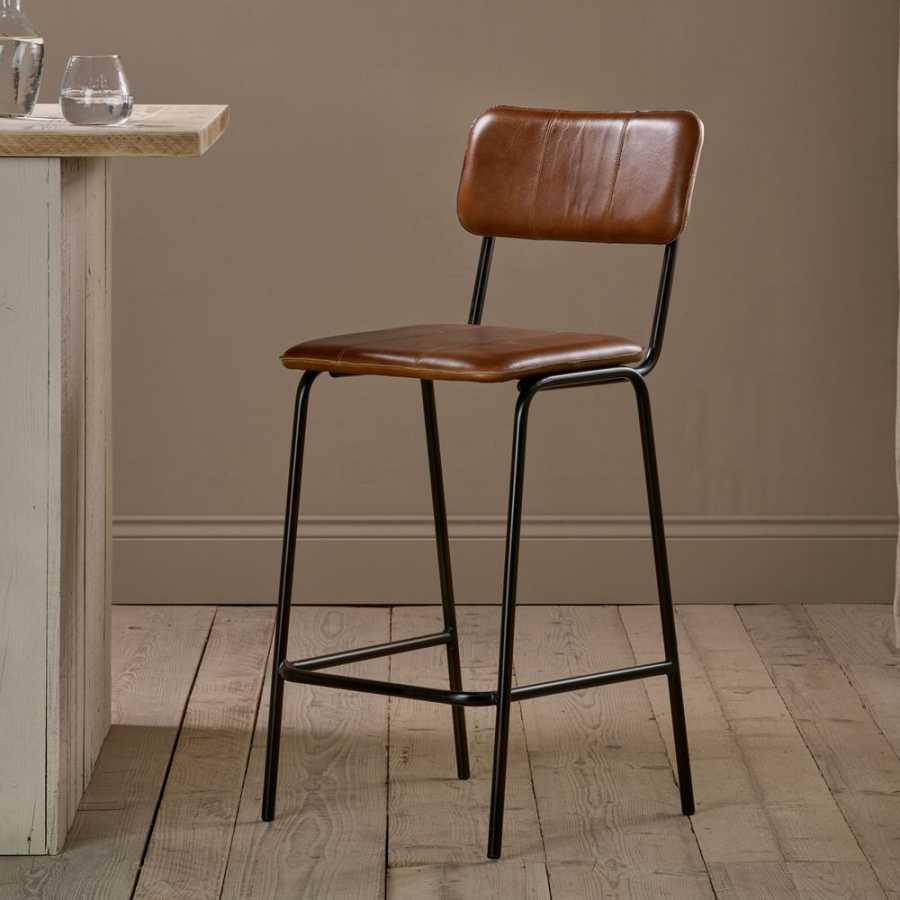 Nkuku Ukari Bar Chair - Aged Tan