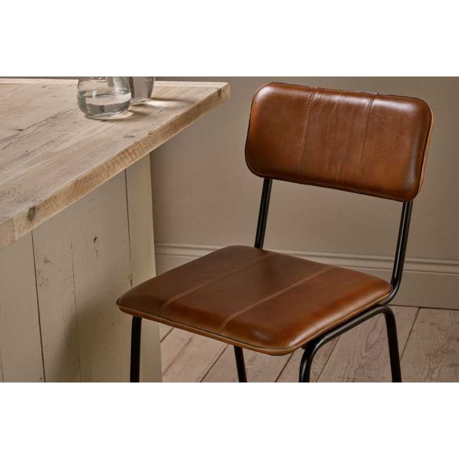 Nkuku Ukari Bar Chair - Aged Tan