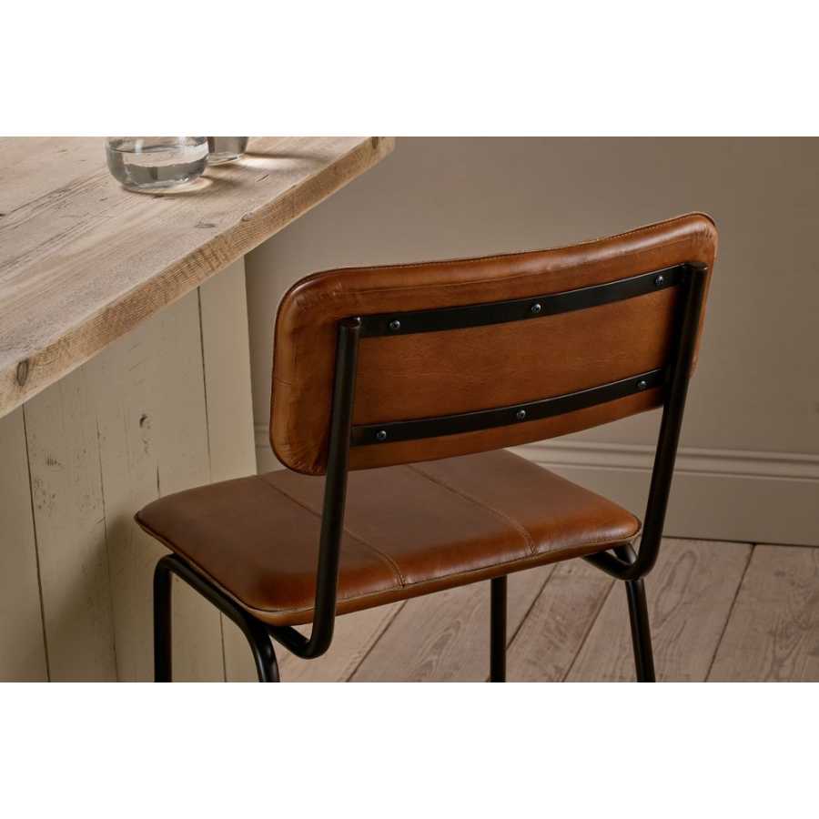 Nkuku Ukari Bar Chair - Aged Tan