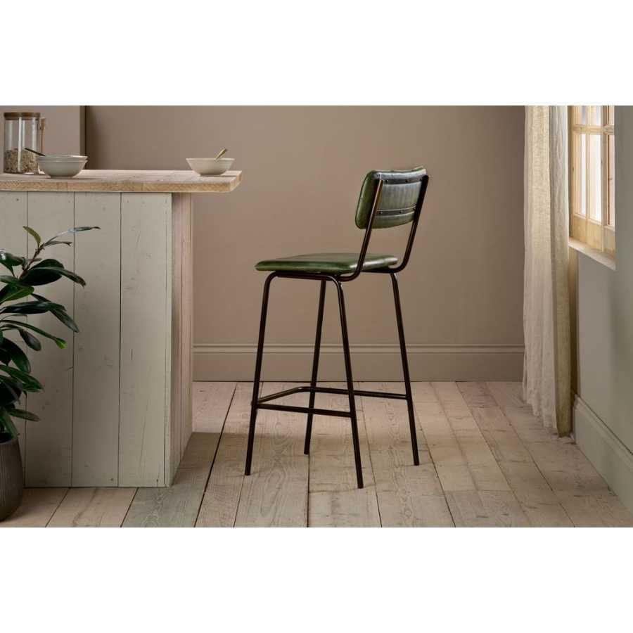 Nkuku Ukari Bar Chair - Rich Green