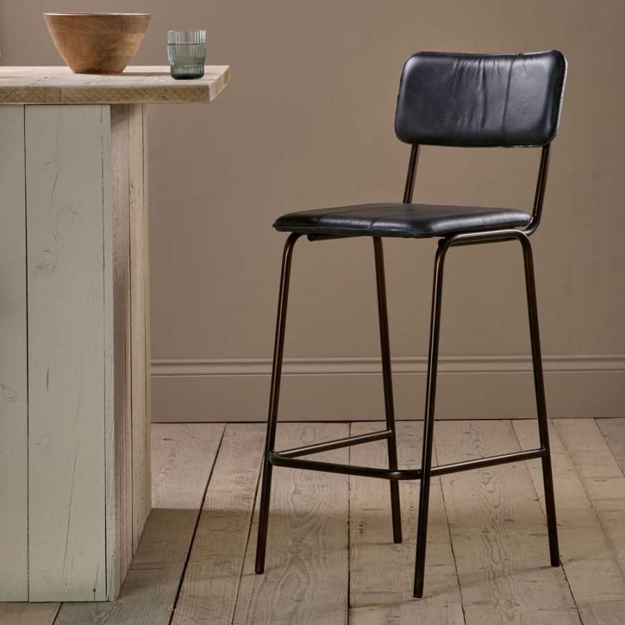 Nkuku Ukari Bar Chair - Aged Black