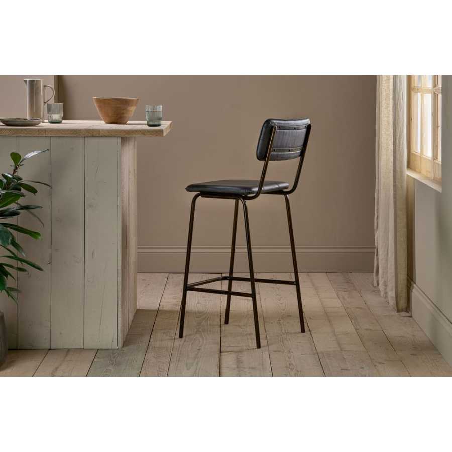 Nkuku Ukari Bar Chair - Aged Black