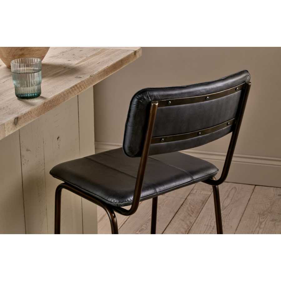 Nkuku Ukari Bar Chair - Aged Black