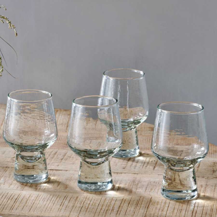 Nkuku Visla Wine Glasses - Set of 4 - Light Smoke