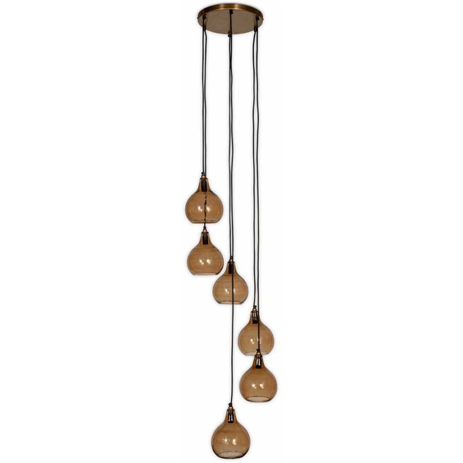 Nkuku Ziva 6 Pendant Light - Brown Smoke