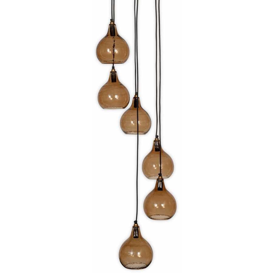 Nkuku Ziva 6 Pendant Light - Brown Smoke