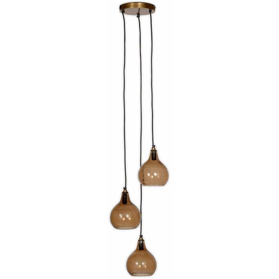 Nkuku Ziva 3 Pendant Light - Brown Smoke