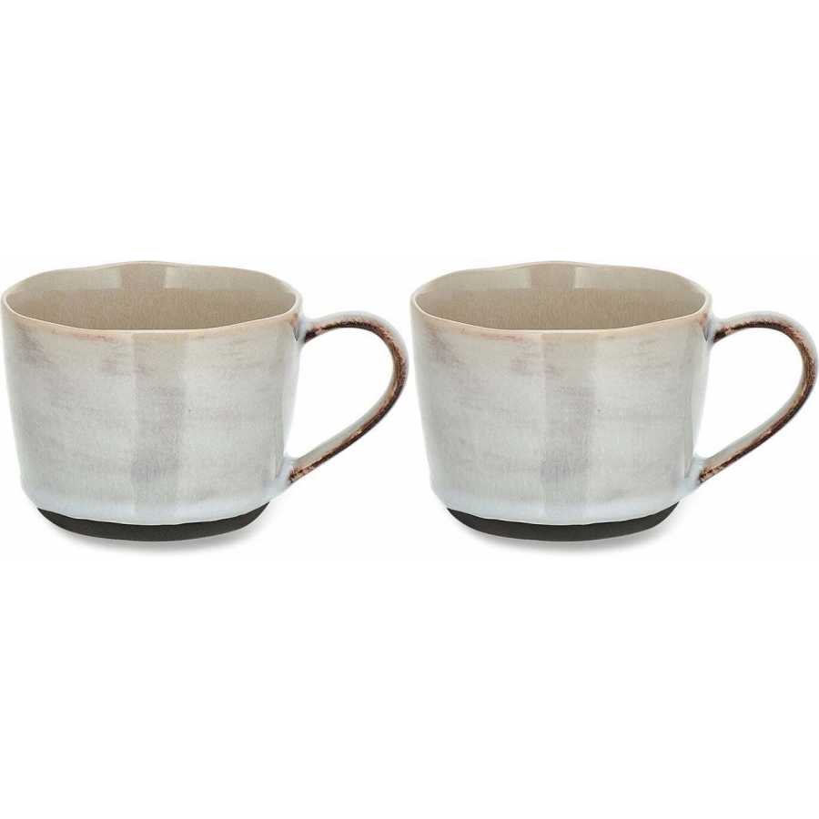 Nkuku Edo Short Mugs - Set of 2 - Grey