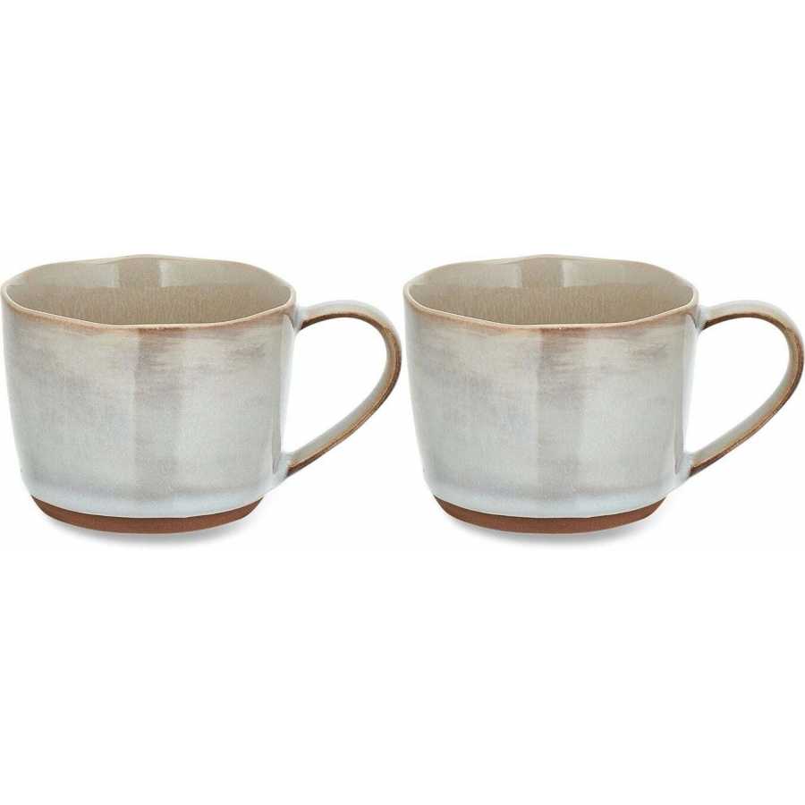 Nkuku Edo Short Mugs - Set of 2 - Terracotta