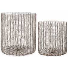 Nkuku Gosaba Baskets - Set of 2 - Aged Brass