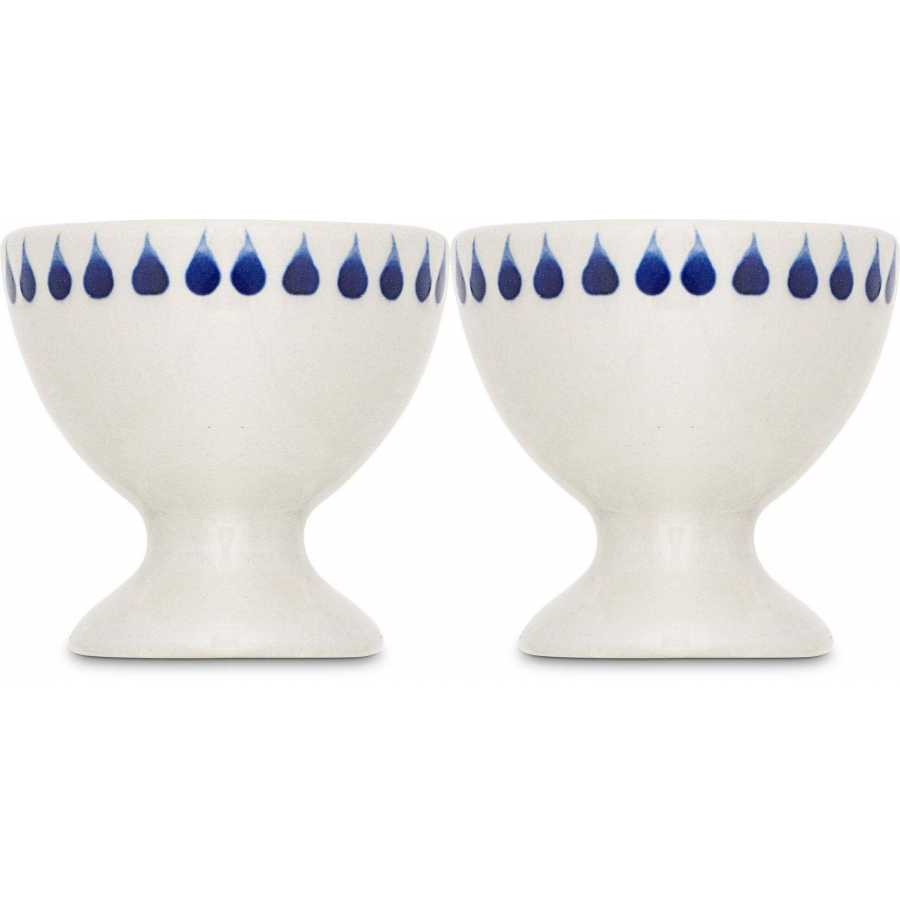 Nkuku Indigo Drop Egg Cups - Set of 2 - Cream & Indigo