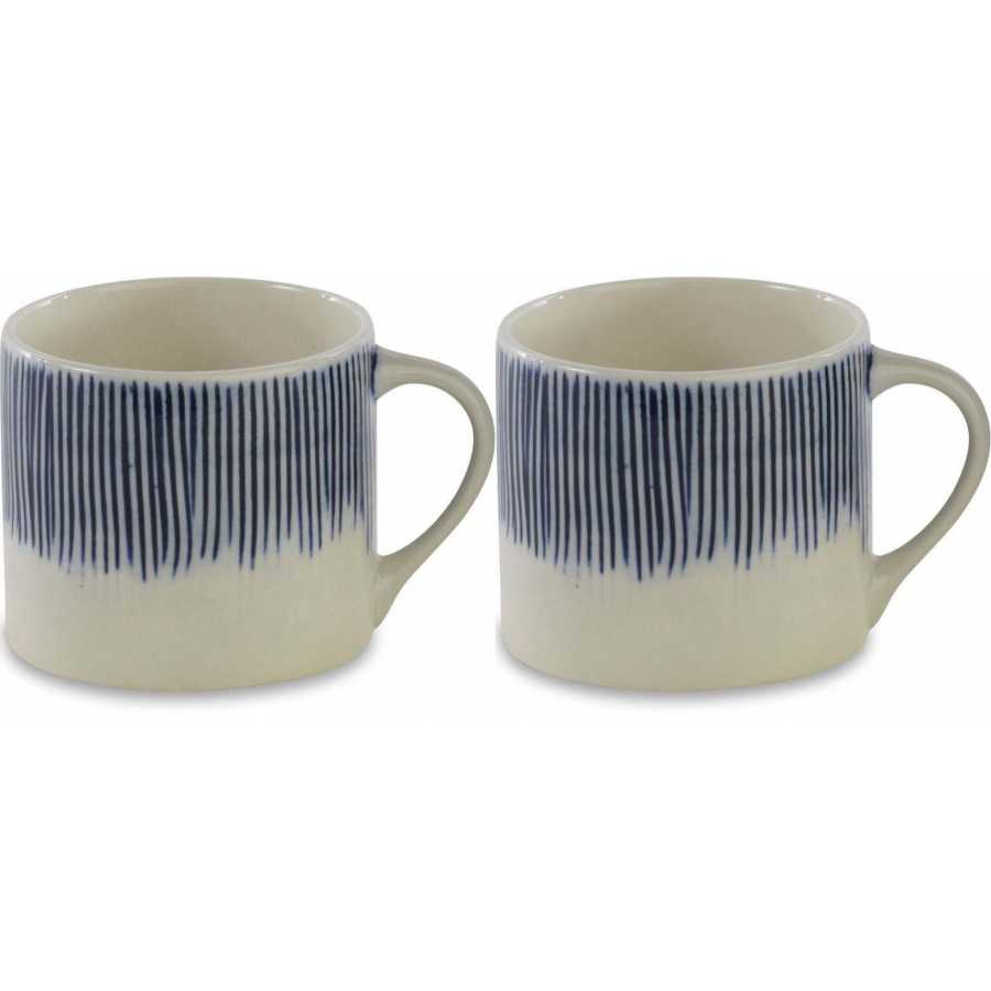 Nkuku Karuma Short Mugs - Set of 2 - Blue