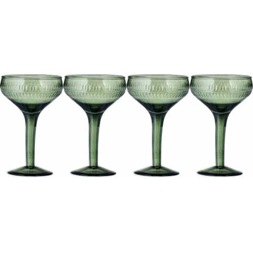 Nkuku Mila Champagne Glasses - Set of 4 - Green