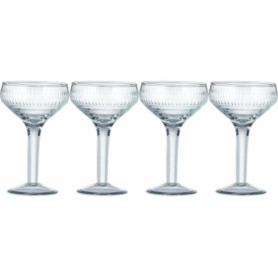 Nkuku Mila Champagne Glasses - Set of 4 - Clear