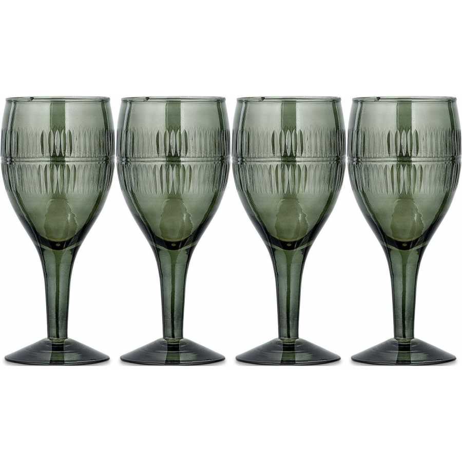 Nkuku Mila Wine Glasses - Set of 4 - Green