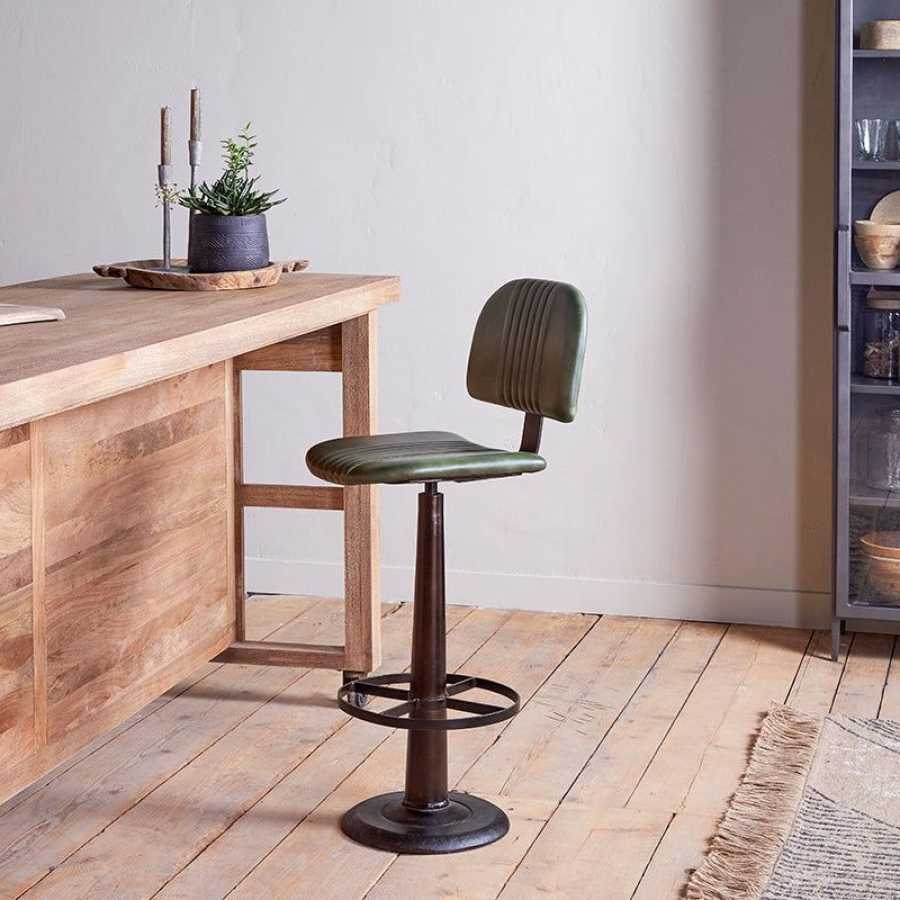 Nkuku Narwana Bar Chair - Rich Green