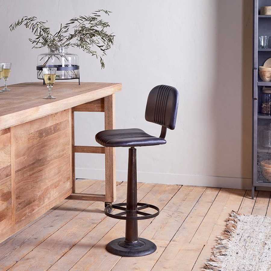 Nkuku Narwana Bar Chair - Aged Black