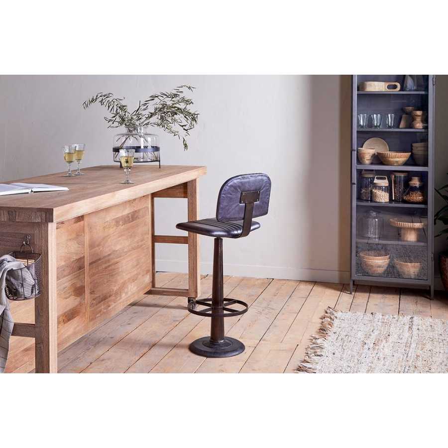 Nkuku Narwana Bar Chair - Aged Black