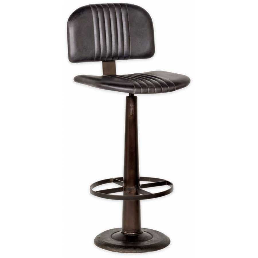 Nkuku Narwana Bar Chair - Aged Black