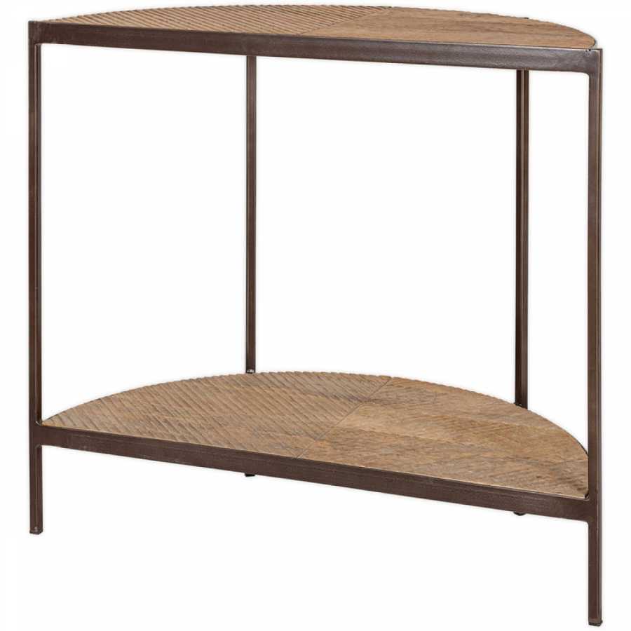 Aasha Mango Wood Half Moon Console Table - Natural
