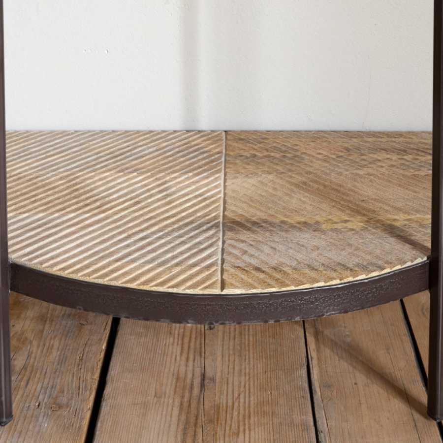 Aasha Mango Wood Half Moon Console Table - Natural