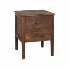 Nkuku Anbu Acacia Bedside Table - Washed Walnut