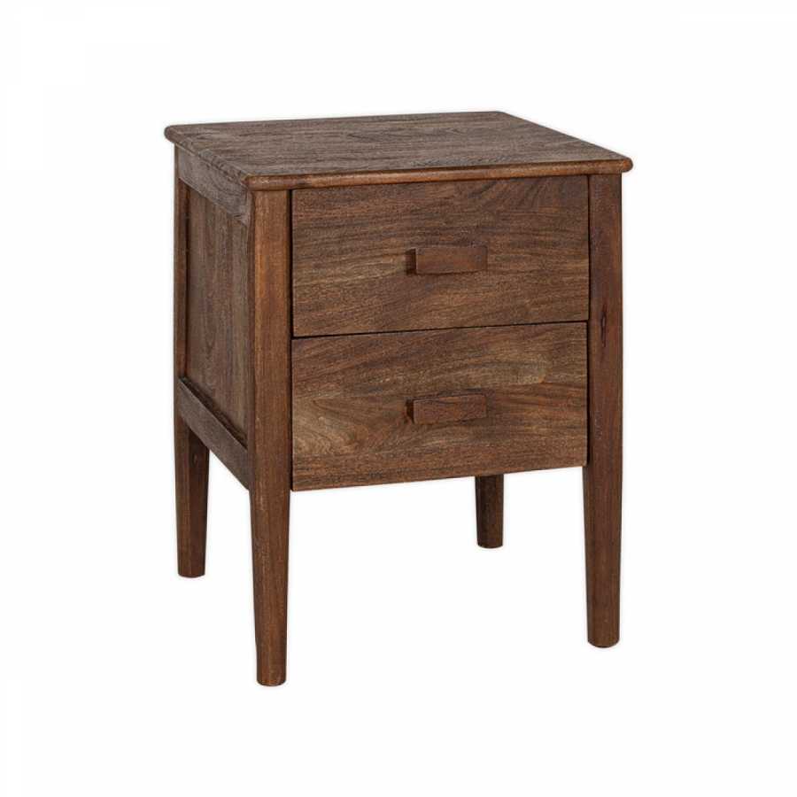 Nkuku Anbu Acacia Bedside Table - Washed Walnut