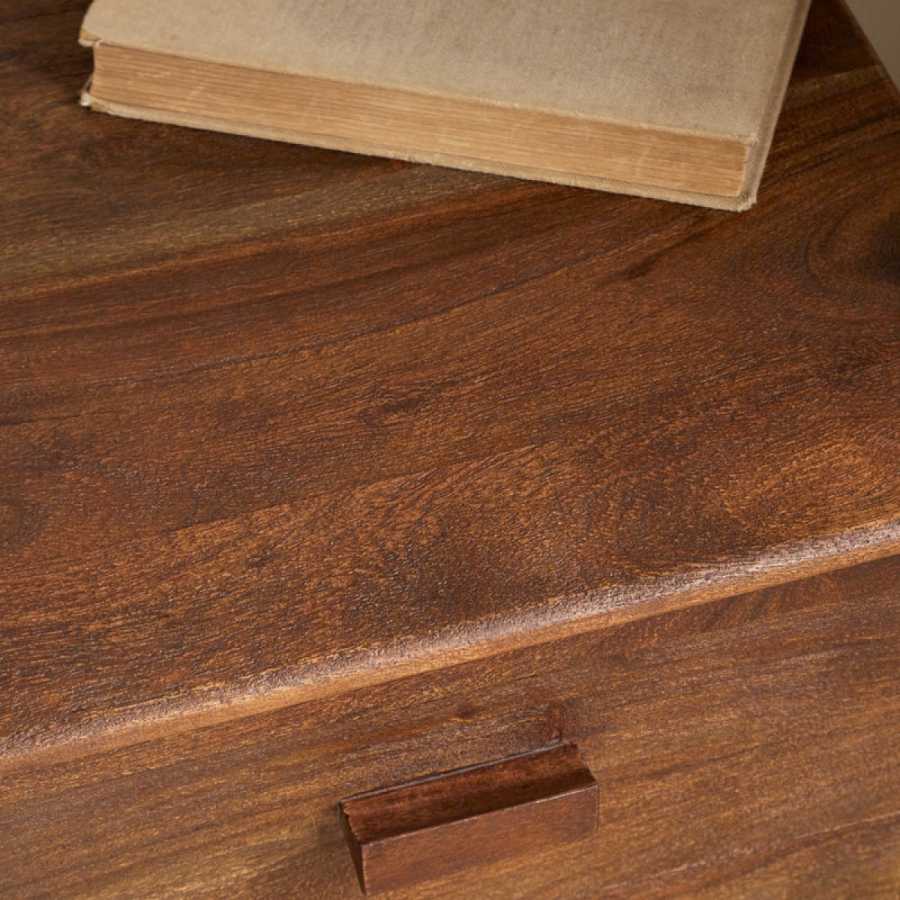 Nkuku Anbu Acacia Bedside Table - Washed Walnut