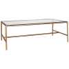 Nkuku Gilasi Cast Metal & Glass Coffee Table - Antique Brass