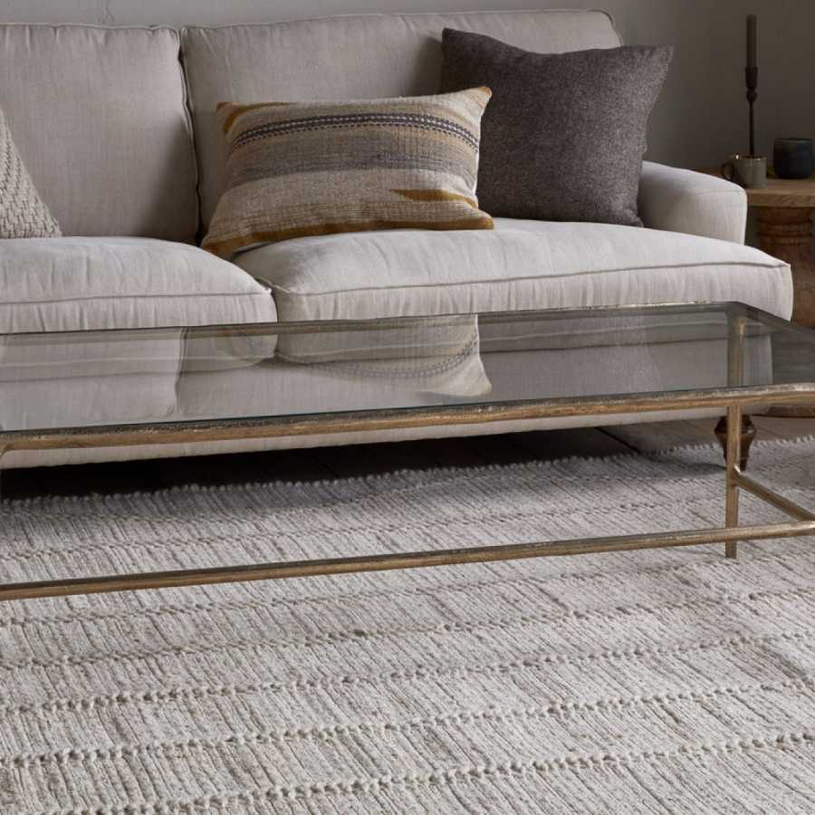 Nkuku Gilasi Cast Metal & Glass Coffee Table - Antique Brass