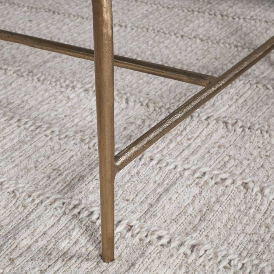 Nkuku Gilasi Cast Metal & Glass Coffee Table - Antique Brass