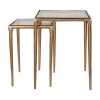 Nkuku Gilasi Cast Metal & Glass Nesting Side Tables - Antique Brass (Set of 2)