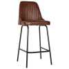 Nkuku Harsha Leather Counter Chair - Chocolate Brown
